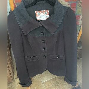 Free People Black Blazer